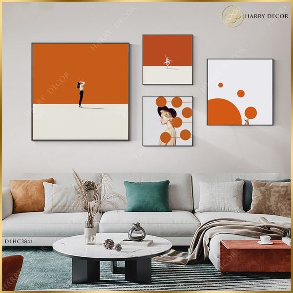  Bộ 4 Tranh Vuông Những Cô Gái Thời Thượng DLHC3841 