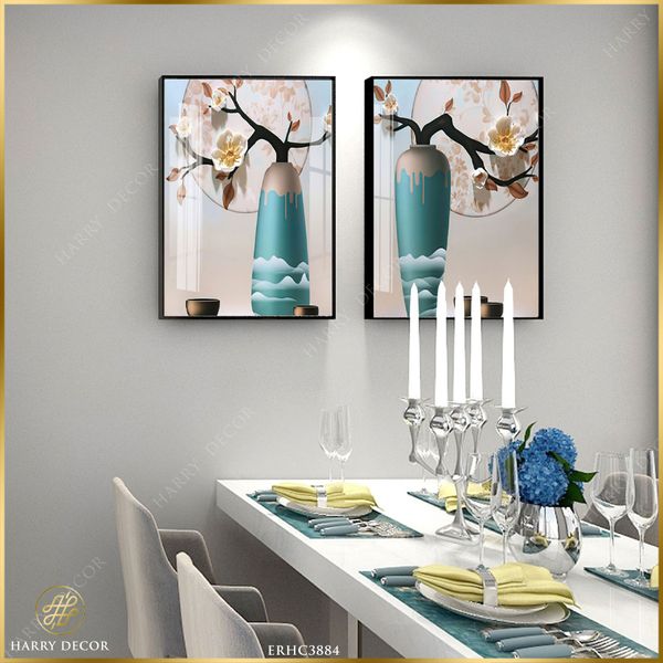  Bộ 2 Tranh Hoa Ngọc Lan Trong Bình Mai ERHC3884 