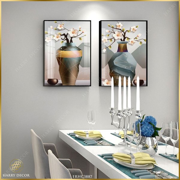  Bộ 2 Tranh Hoa Xòe Hoa ERHC3887 