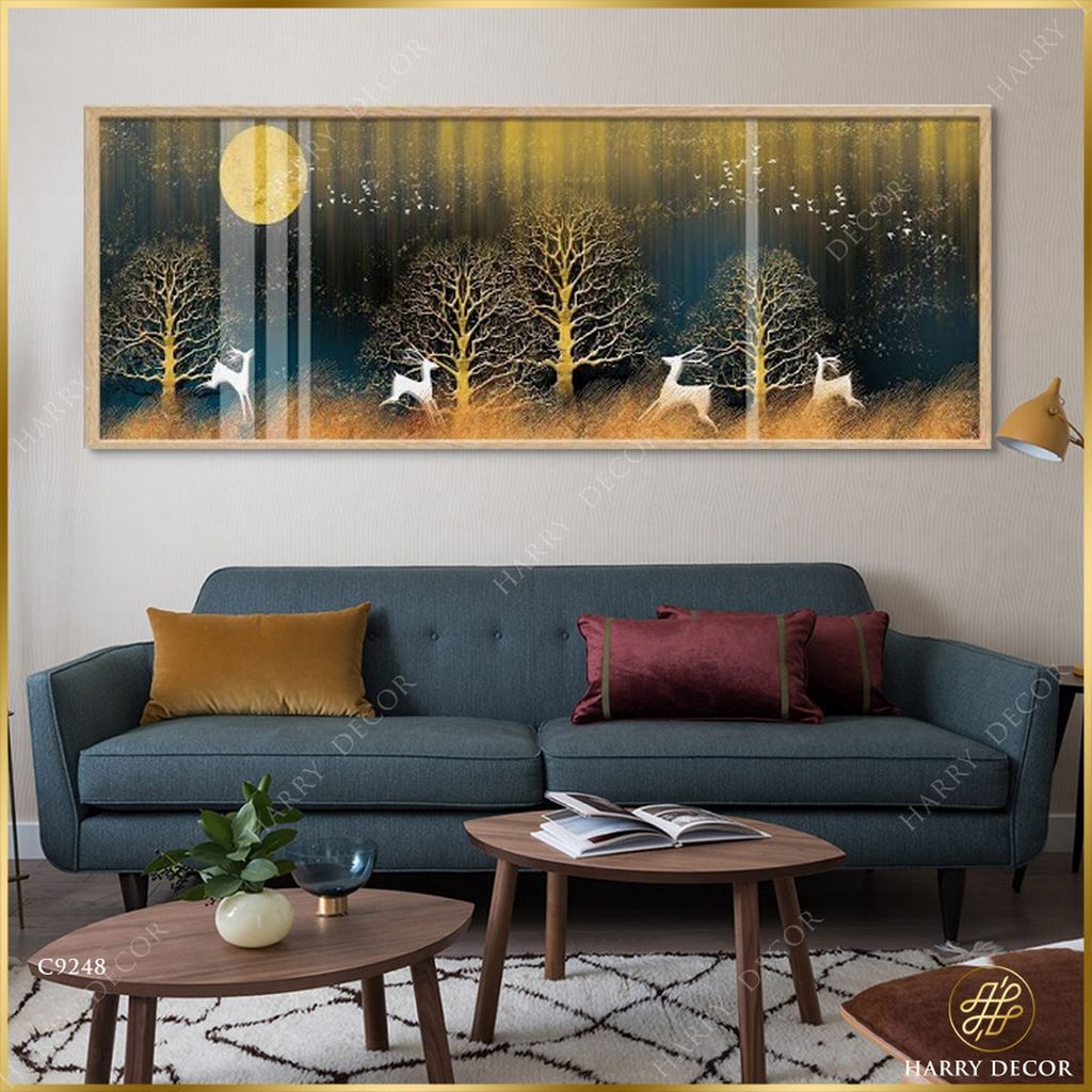  Tranh Rừng Sâu Bóng Những Chú Hươu Vàng C9248 