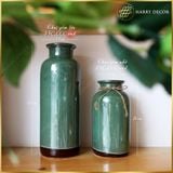  Bộ Ba Chai Gốm Xanh Lá Ngọc G0043 