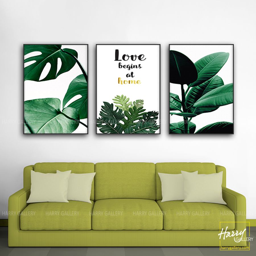  Bộ 3 Tranh Lá Xanh Và Châm Ngôn Sống CS0420 