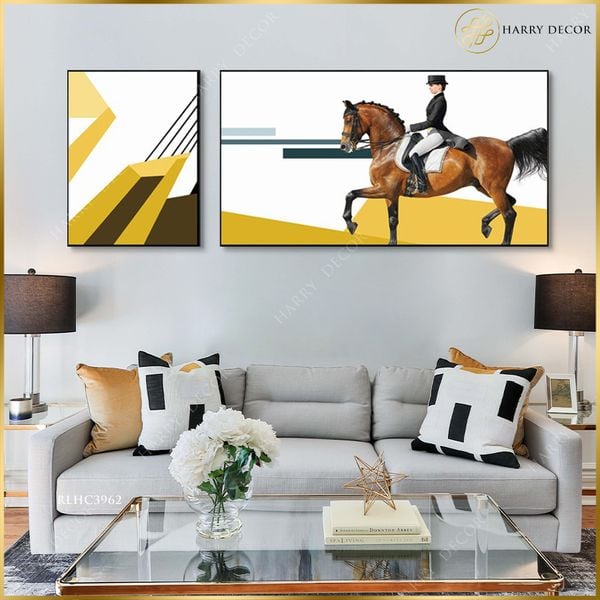  Bộ 2 Tranh Lên Ngay Lưng NgựaThong Dong RLHC3962 