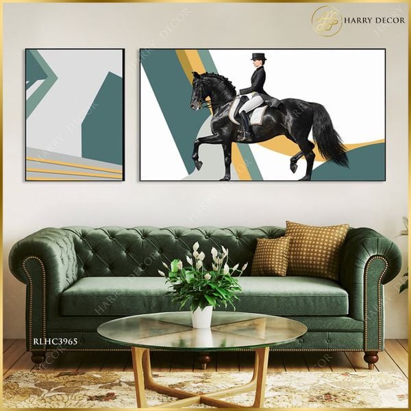  Bộ 2 Tranh Tộn Rịp Nâng Chân Ngựa RLHC3965 
