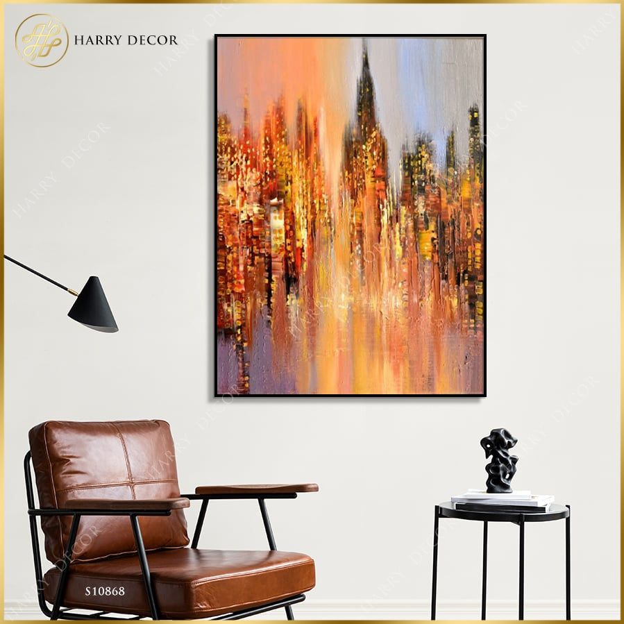  Tranh Abstract Fire City S10868 