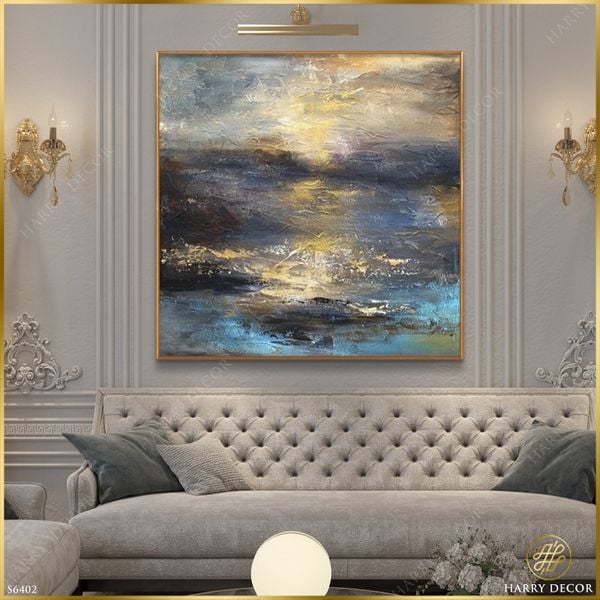  Tranh Vuông Trời Chiều Lặn Xuống Biển S6402 