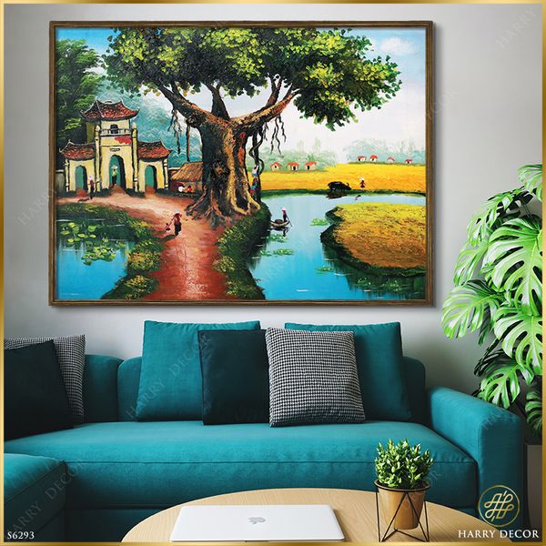  Tranh Cây Cổ Thụ Bên Bờ Sông S6293 