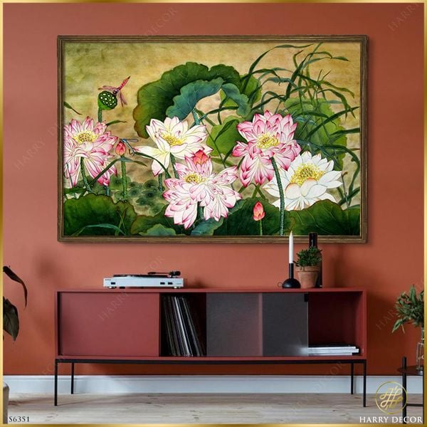  Tranh Đầm Sen Hoa Nở Rạng Rỡ Khoe Sắc S6351 