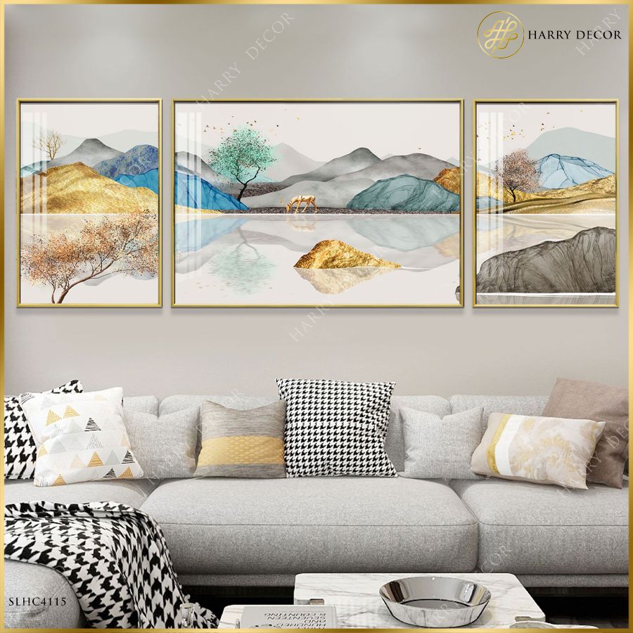  Bộ 3 Tranh Mây Lang Thang Sông Im Lìm SLHC4115 