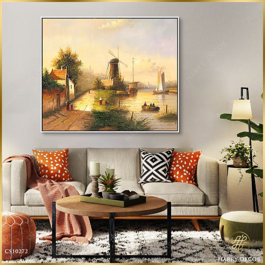  Tranh Con Người Bên Chiếc Cối Xay Lớn CS10272 