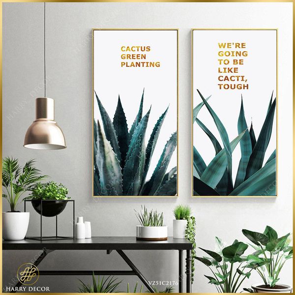  Bộ 2 Tranh Cactus Green Planting VZ51C2176 