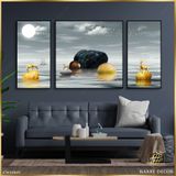  Tranh Hươu Trên Mõm Đá Vàng CW10049 