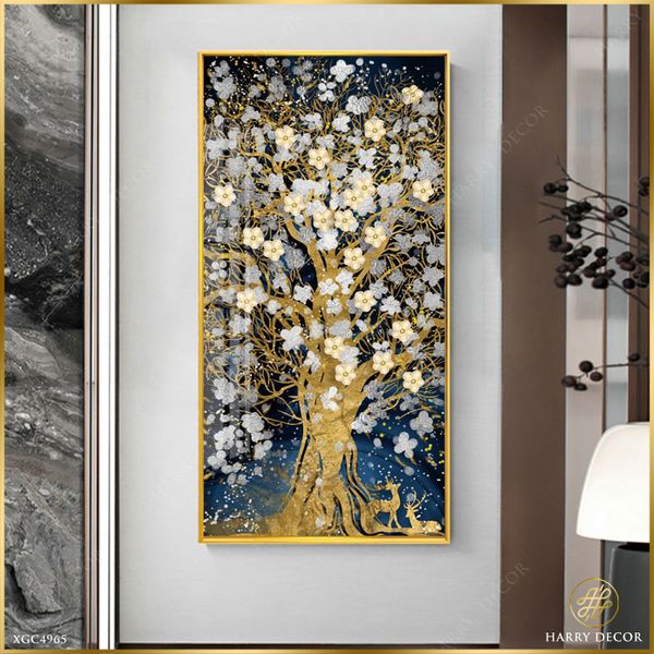  Tranh Xum Xuê Hoa Lá XGC4965 