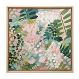  Tranh Vuông Abstract Lấm Tấm Lá Xanh S11740 