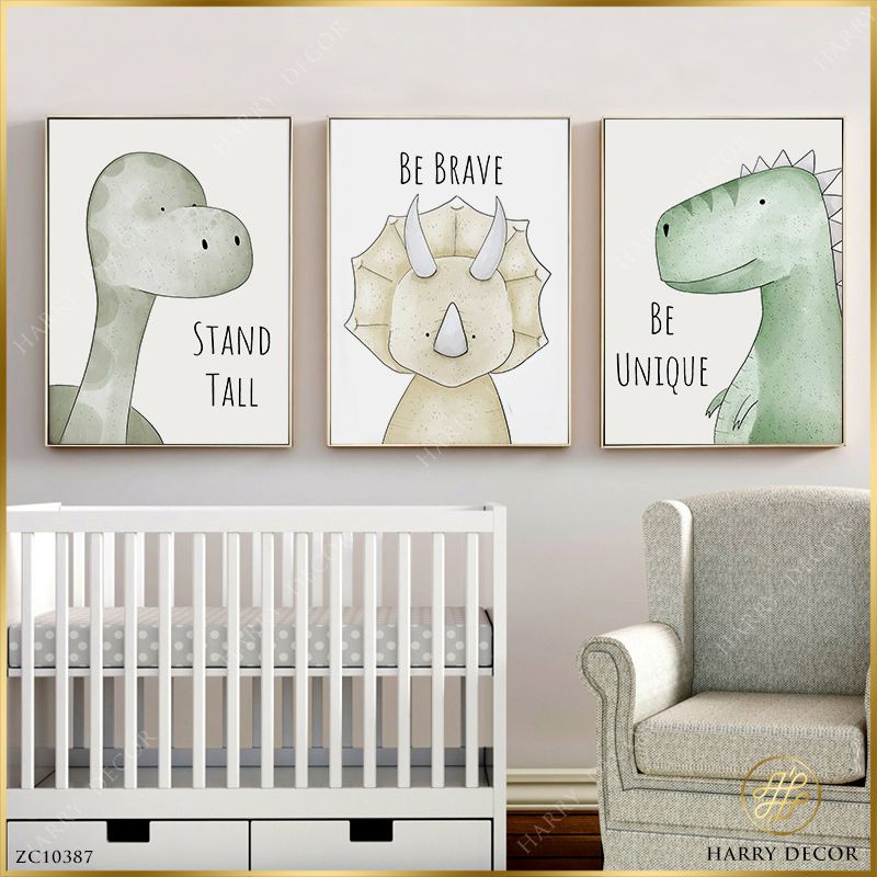  Bộ 3 Tranh Khủng Long Ngộ Nghĩnh ZC10387 