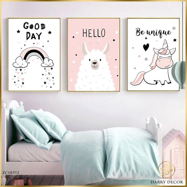  Bộ 3 Tranh Chú Cừu Hello ZC10392 