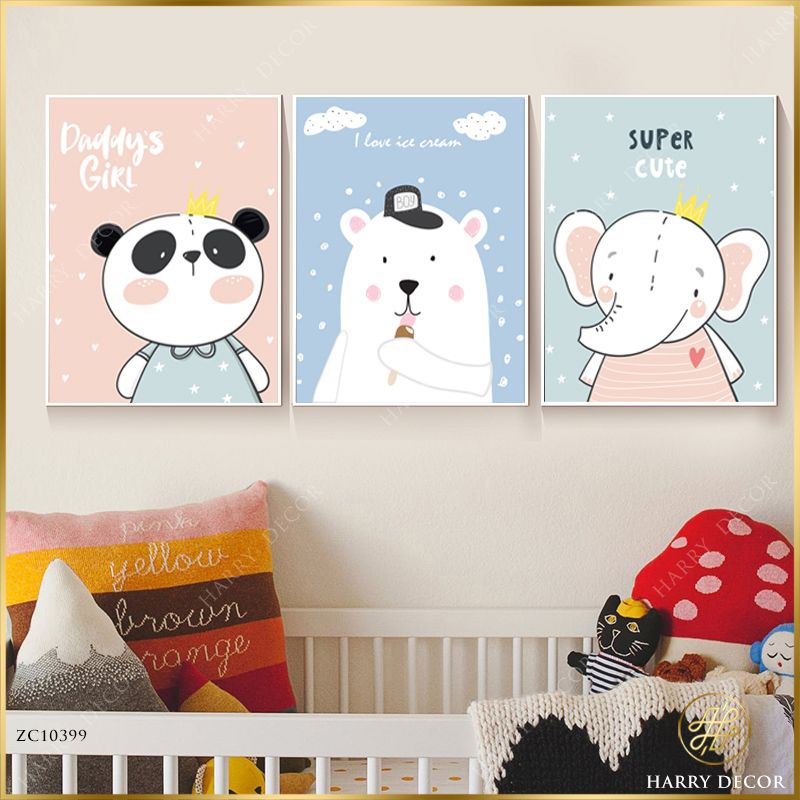  Bộ 3 Tranh Super Cute ZC10399 