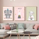  Bộ 3 Tranh Hello Động Vật Dễ Thương ZC10400 
