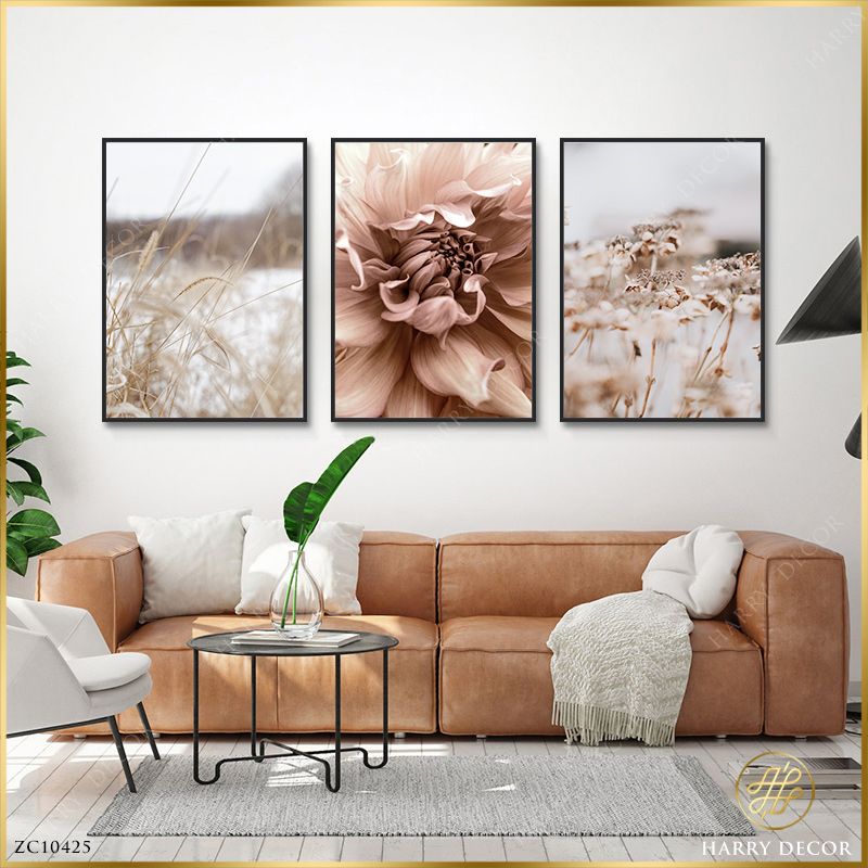  Bộ 3 Tranh Hoa Màu Sắc Êm Dịu ZC10425 