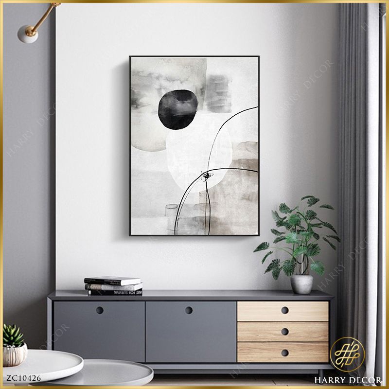  Tranh Abstract Đen Trắng Cúi Đầu ZC10426 