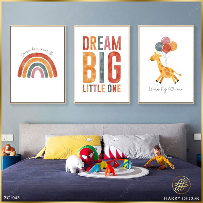  Bộ 3 Tranh Dream Big Little One Màu Sắc ZC10453 