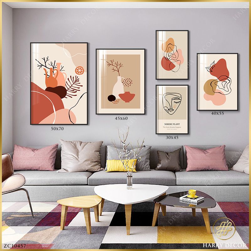  Bộ 5 Tranh Minimalism Abstract Bottles ZC10457 