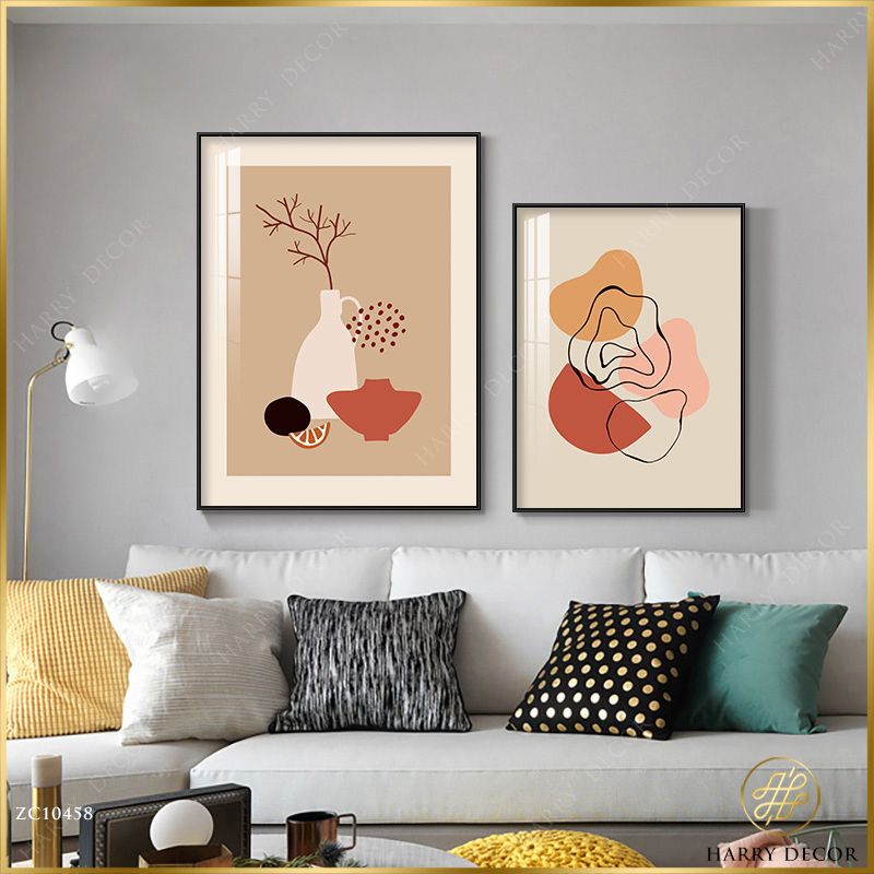  Bộ 2 Tranh Minimalism Lọ Chai Và Trừu Tượng ZC10458 