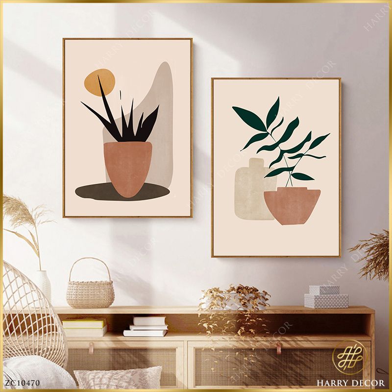  Bộ 2 Tranh Minimalism Cỏ Cây 1 ZC10470 