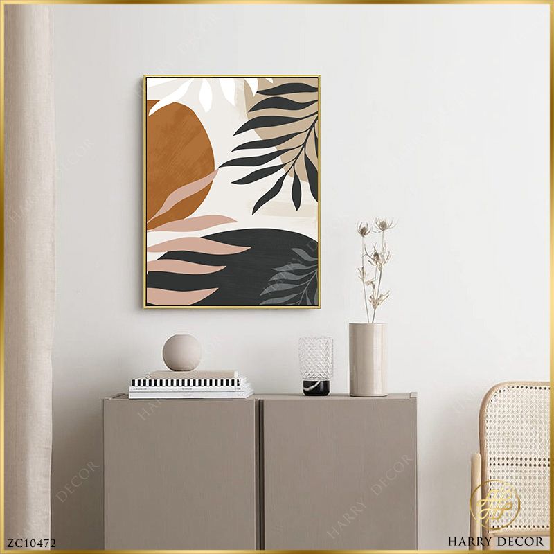  Tranh Minimalism Hai Màu Lá Cây ZC10472 