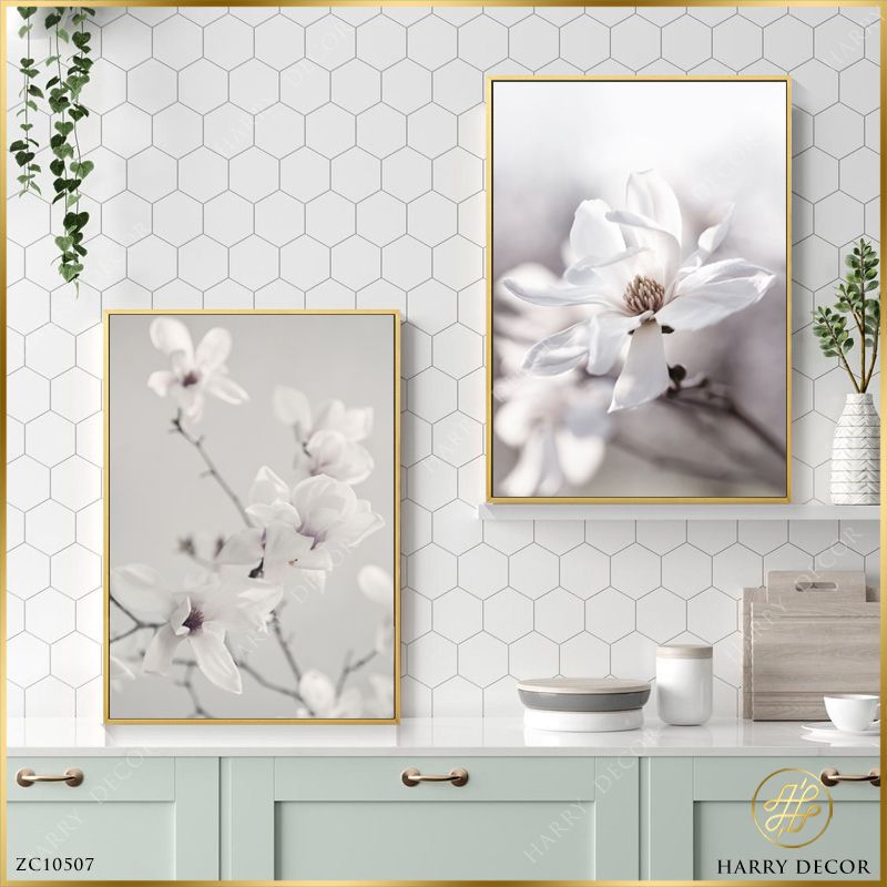  Bộ 2 Tranh Hoa Trắng Dịu Dàng ZC10507 