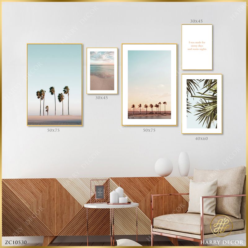  Bộ 5 Tranh Bóng Dừa Phấp Phới ZC10530 