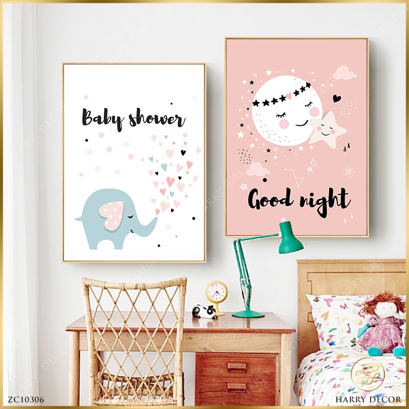  Bộ 2 Tranh Baby Shower  ZC10306 