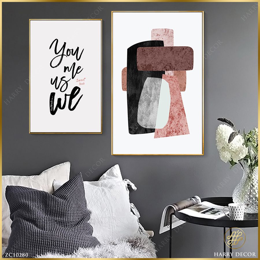  Bộ 2 Tranh Minimalism You Me Us We C10280 