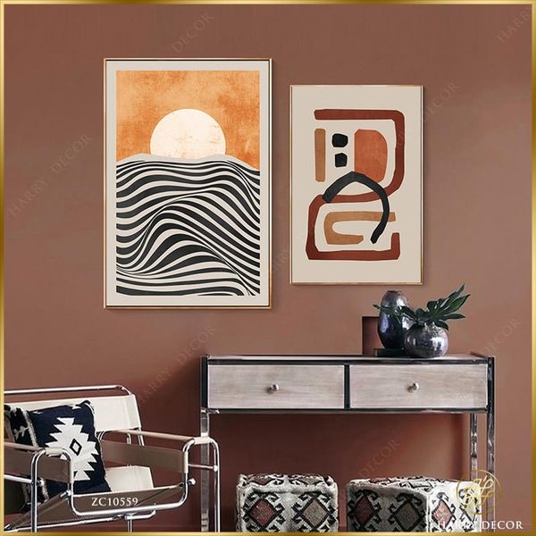  Bộ 2 Tranh Abstract Sun And Hourglass ZC10559 