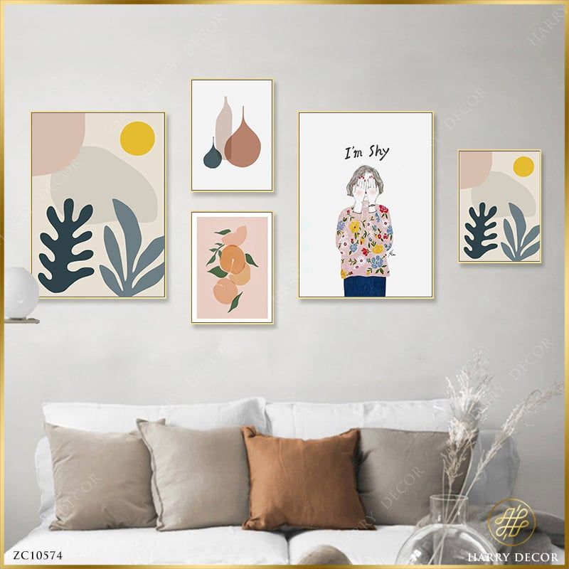  Bộ 5 Tranh Minimalism Fruit Girl ZC10574 