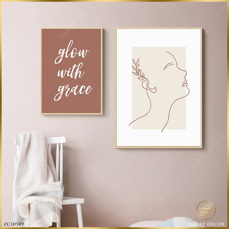  Bộ 2 Tranh Minimalism Girl Glow With Grace ZC10589 