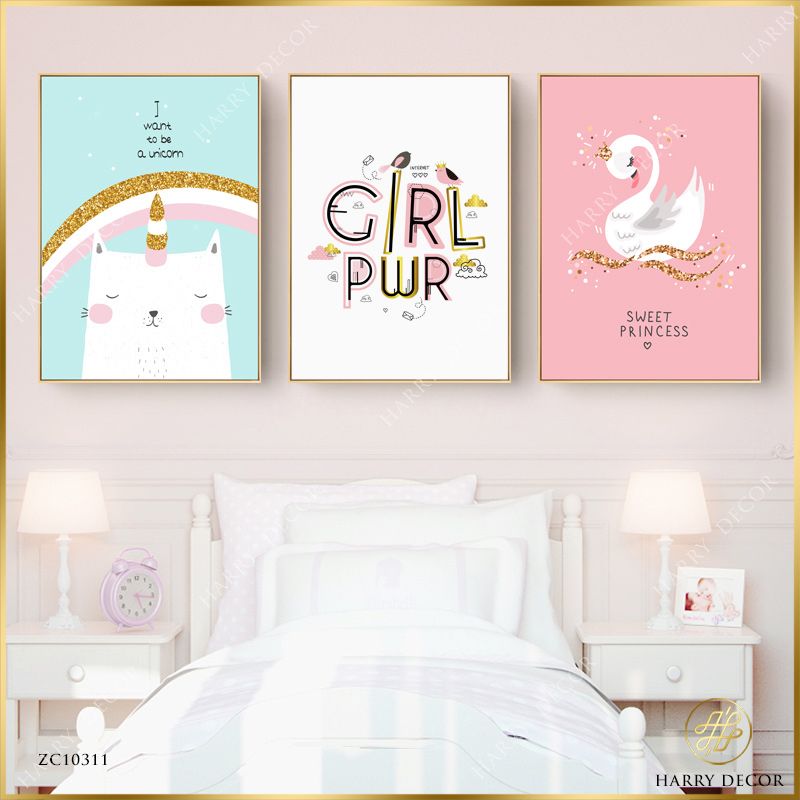  Bộ 3 Tranh I Want To Be A Unicorn ZC10311 