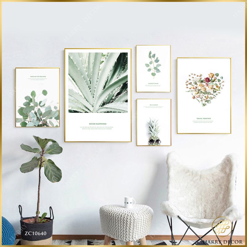  Bộ 5 Tranh Lá Hoa Nhiệt Đới ZC10640 