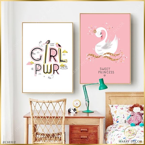  Bộ 2 Tranh Girl Power ZC10312 