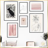  Bộ 6 Tranh Minimalism Cô Gái Và Thỏ ZC10321 
