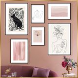  Bộ 6 Tranh Minimalism Cô Gái Và Thỏ ZC10321 