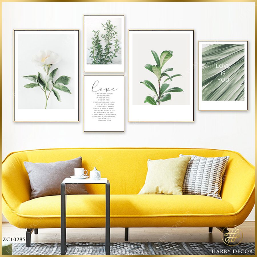  Bộ 5 Tranh Hoa Lá Tươi Mát ZC10285 