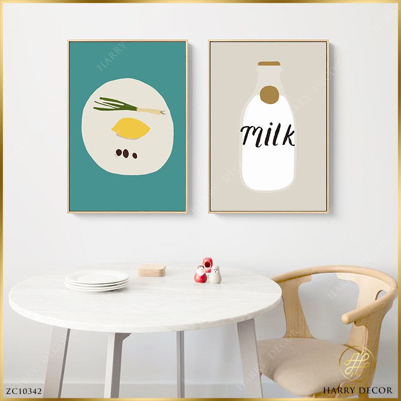  Bộ 2 Tranh Hành Ngò Và Sữa Tươi ZC10342 