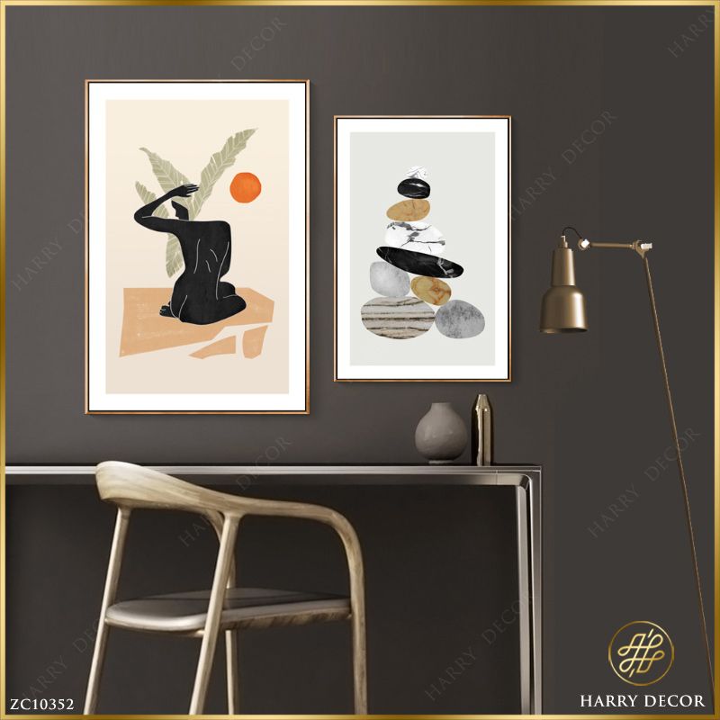  Bộ 2 Tranh Bóng Lưng Và Sỏi Đá ZC10352 