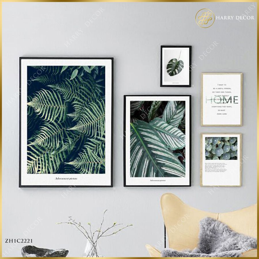  Bộ 5 Tranh Green Plants Tươi Mới ZH1LC2221 
