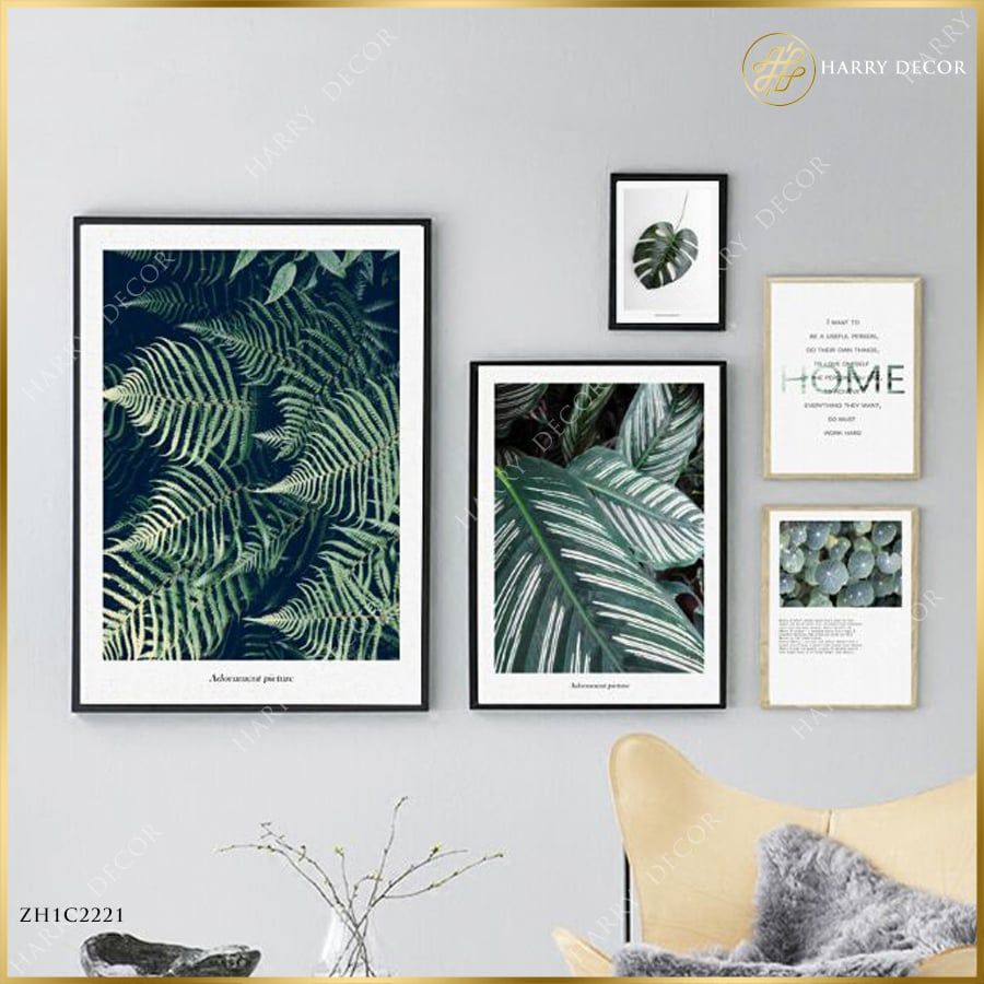  Bộ 5 Tranh Green Plants Tươi Mới ZH1LC2221 
