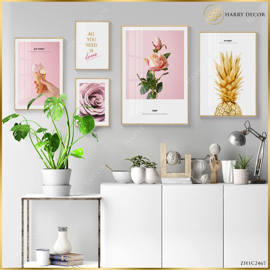  Bộ 5 Tranh Ice Cream & Roses ZH1C2467 