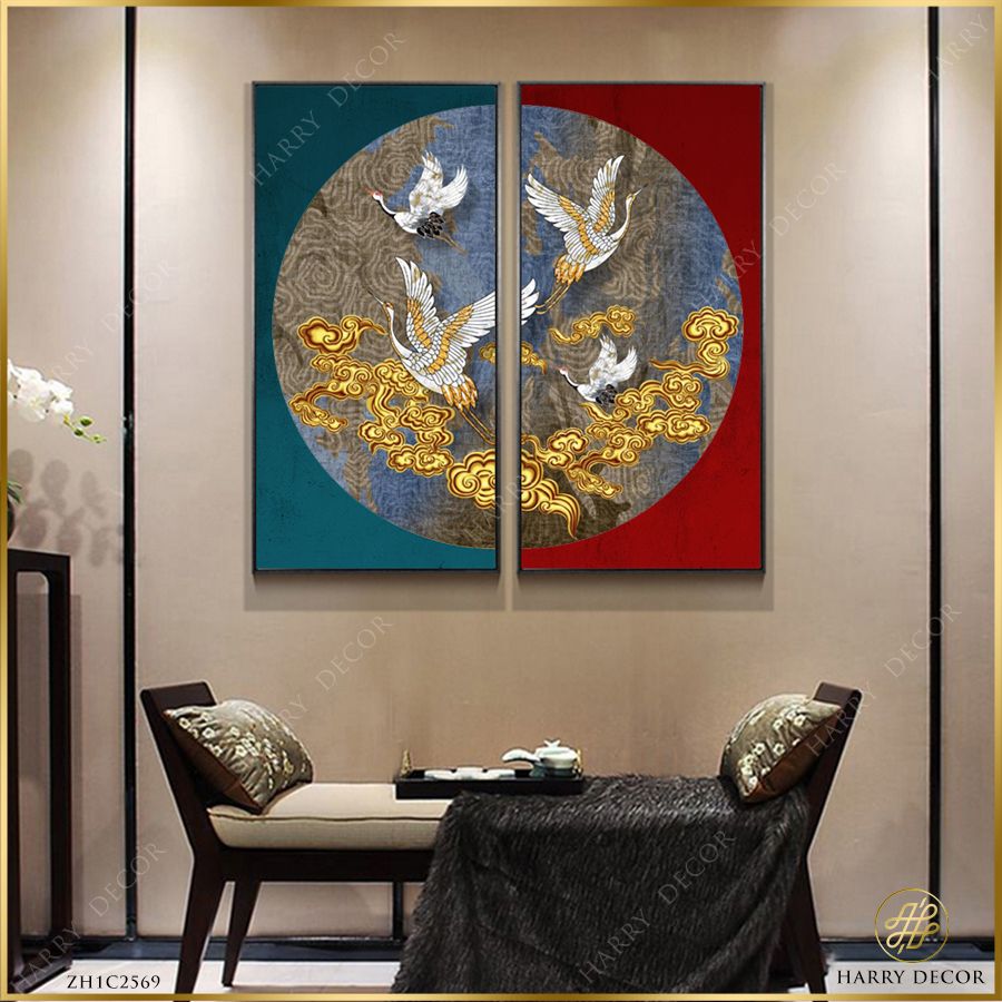  Bộ 2 Tranh Chim Bay Sinh Động ZH1C2569 