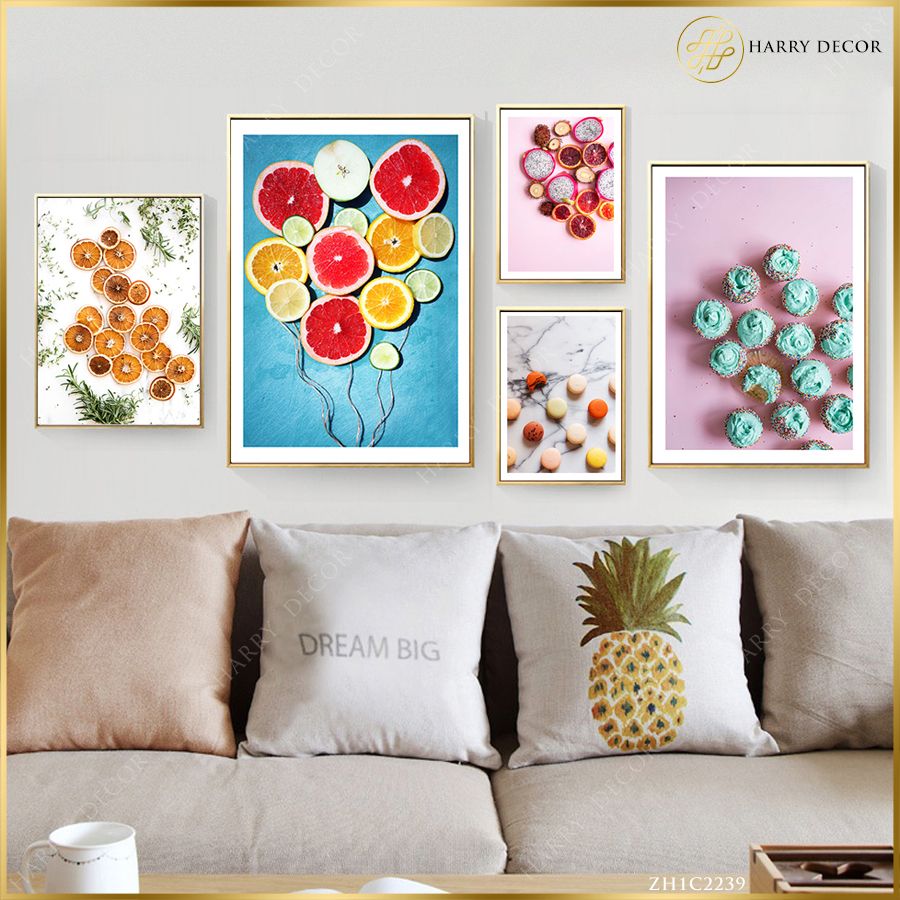  Bộ 5 Tranh Trái Cây Màu Sắc Ngọt Ngào ZH1C2239 