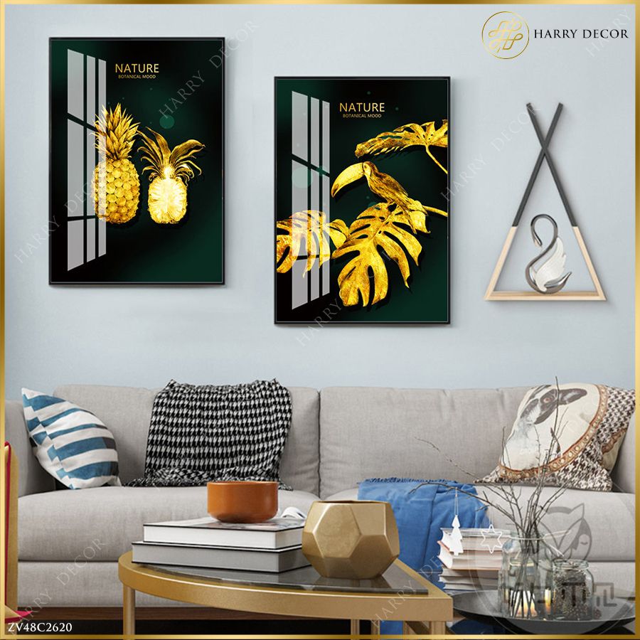  Bộ 2 Tranh Lá Và Qủa Dưới Nature ZV48C2620 